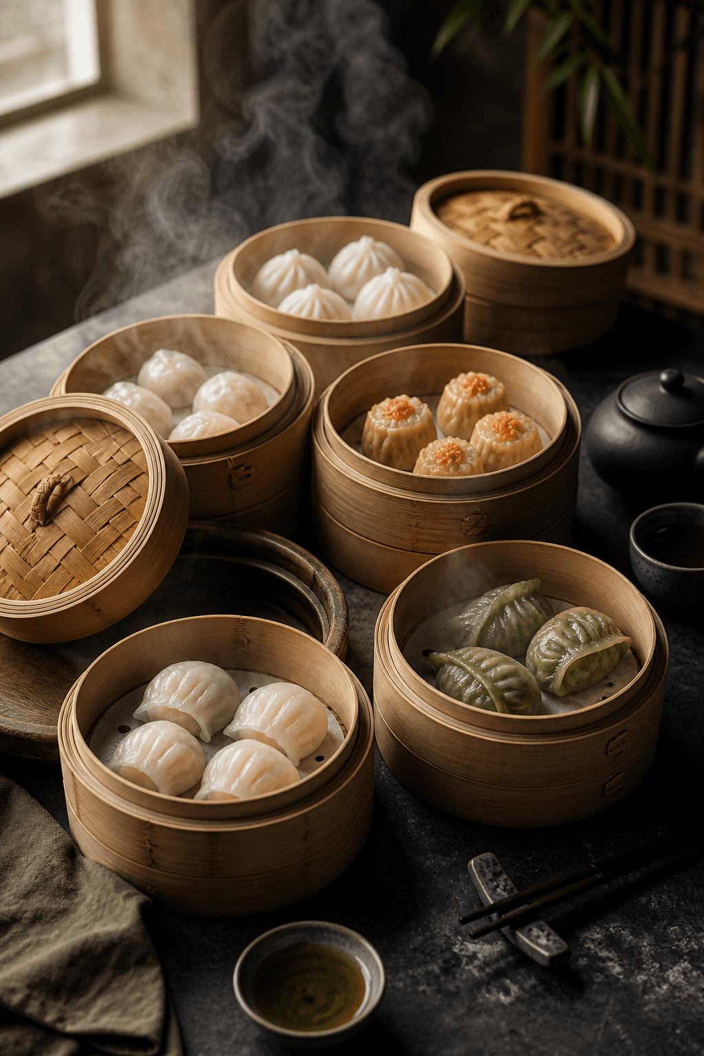 Atmosfera visiva dell'identità Dim Sum Atelier