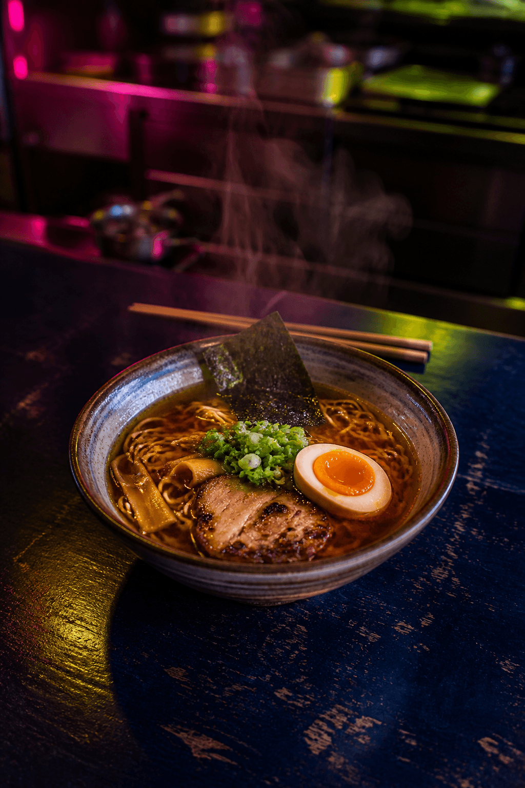 Atmosfera visiva dell'identità Ramen Neon