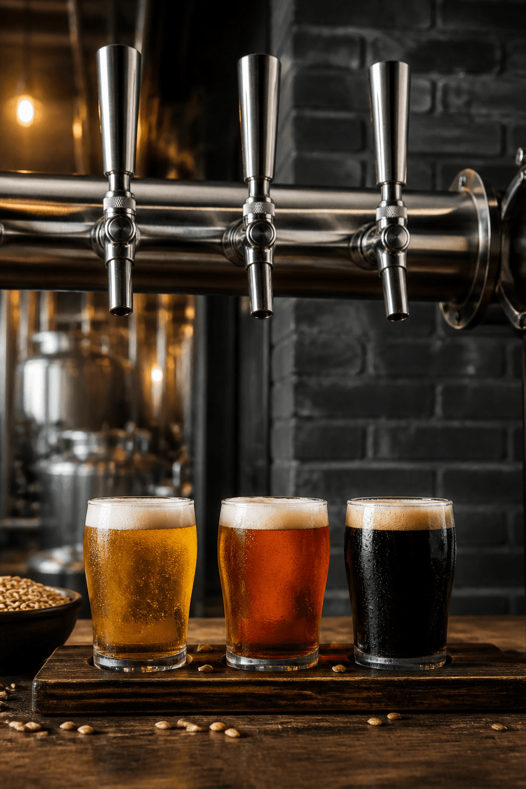Atmosfera visiva dell'identità Taproom Industriale